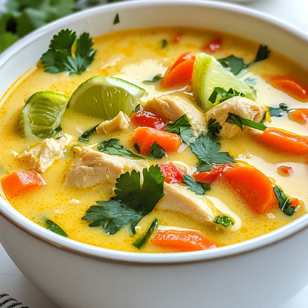 Coconut Lime Chicken Soup Tasty Comfort Meal