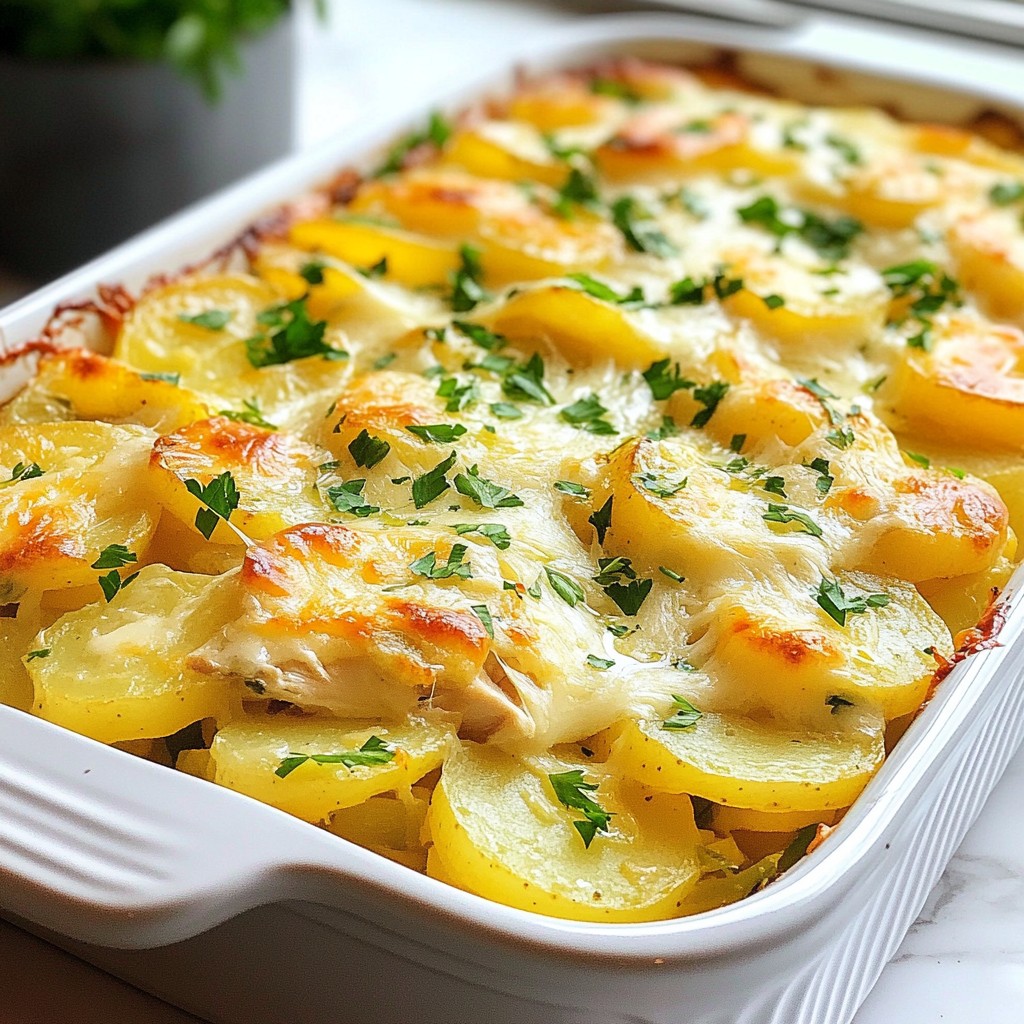 Creamy Potato Casserole with Chicken and Leeks Delight