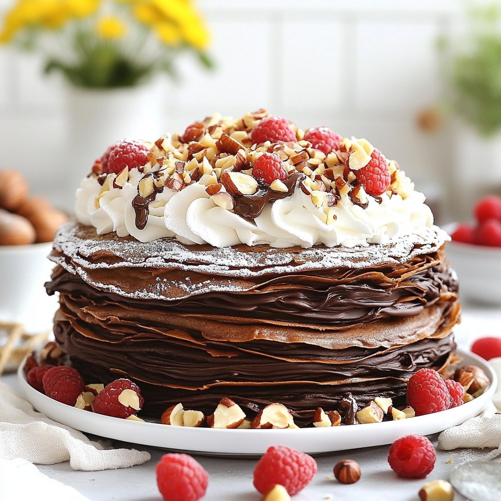 Chocolate Hazelnut Crepe Cake Delightful and Easy Recipe