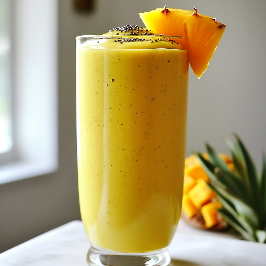 Mango Pineapple Green Smoothie Refreshing Nutrient Boost