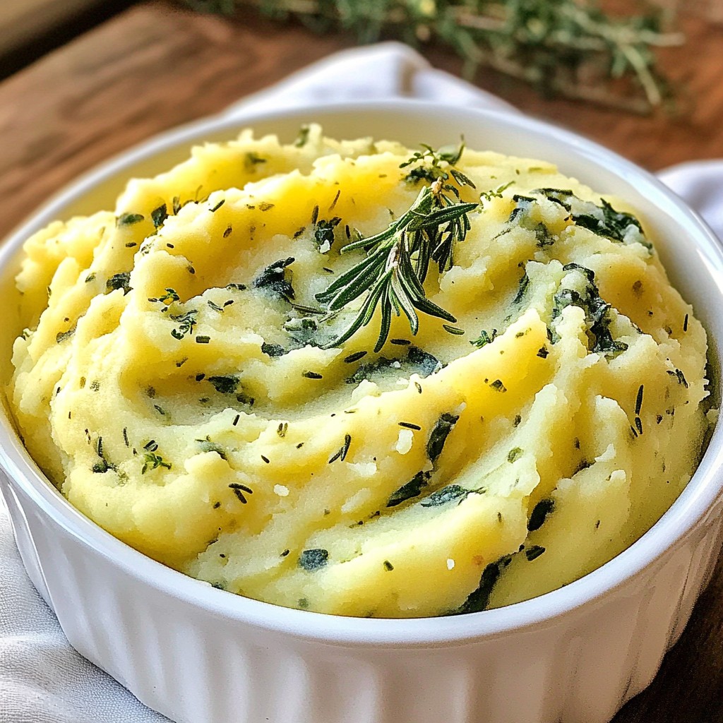 Garlic Herb Mashed Potato with Spinach Delight