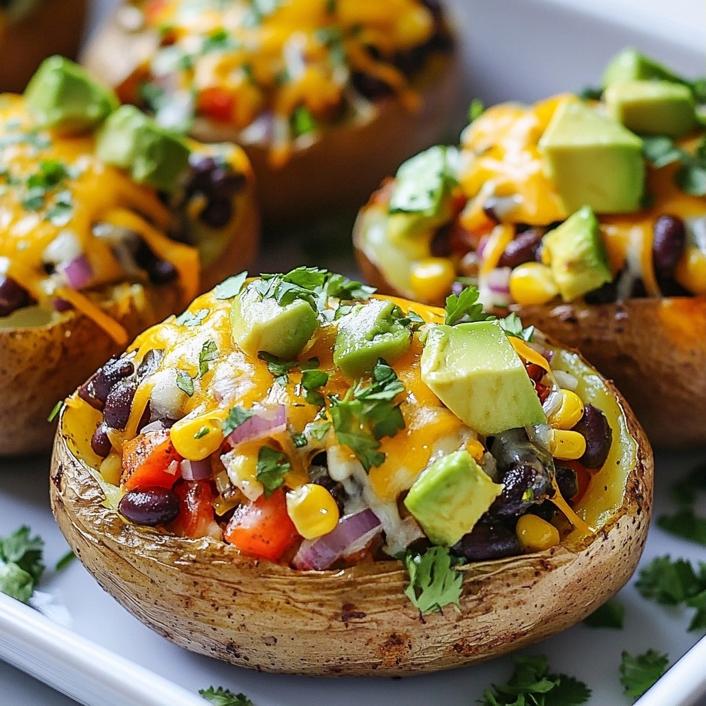 Southwest Stuffed Baked Potato with Black Beans Delight