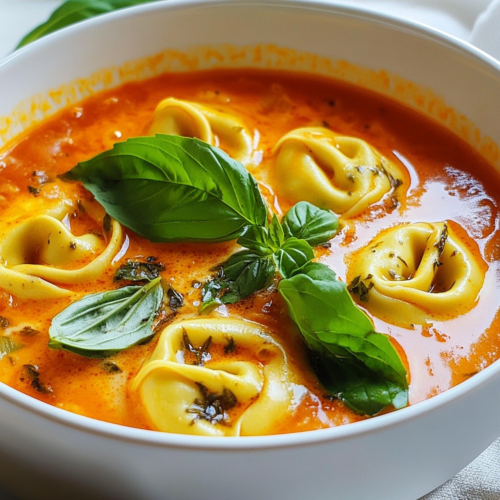 Creamy Tortellini Tomato Soup Easy Comfort Food Recipe