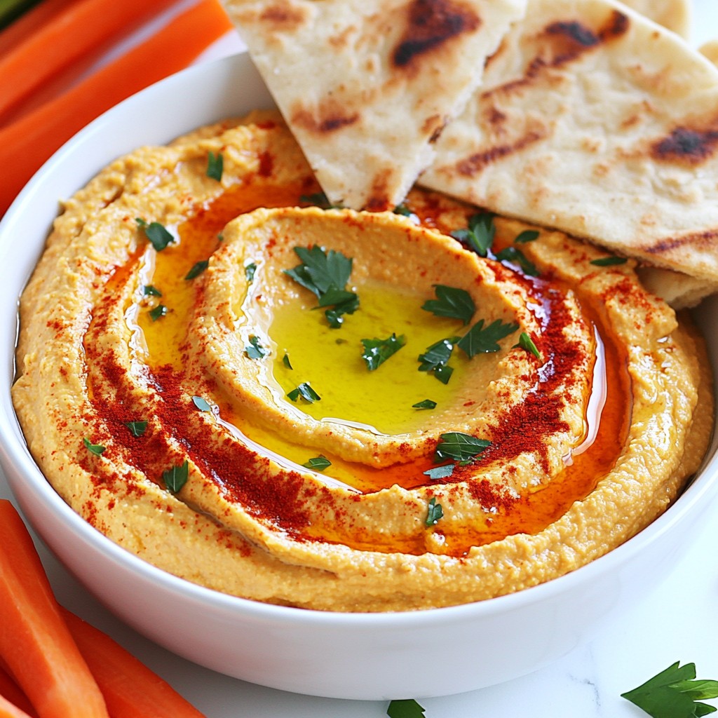 Roasted Red Pepper Hummus Simple and Flavorful Dip