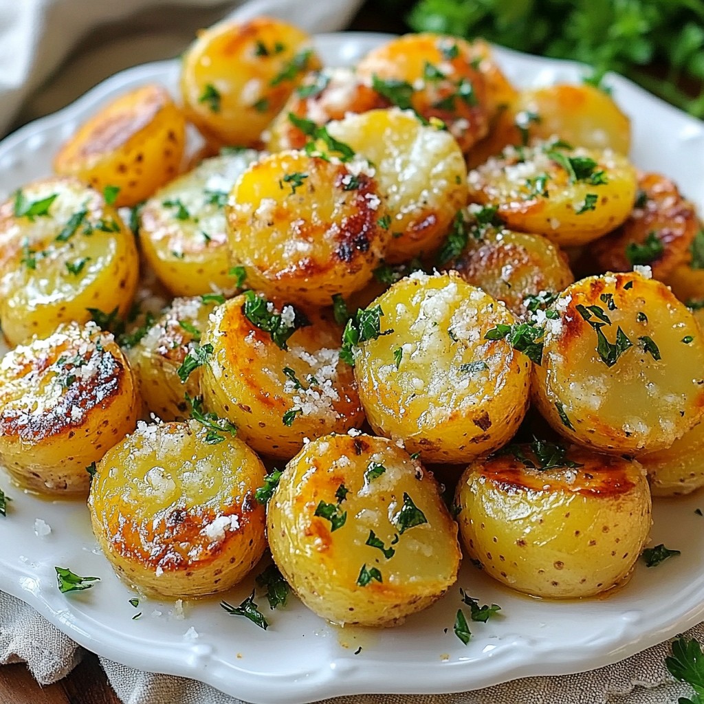 Quick Garlic Roasted Potato with Parmesan Delight