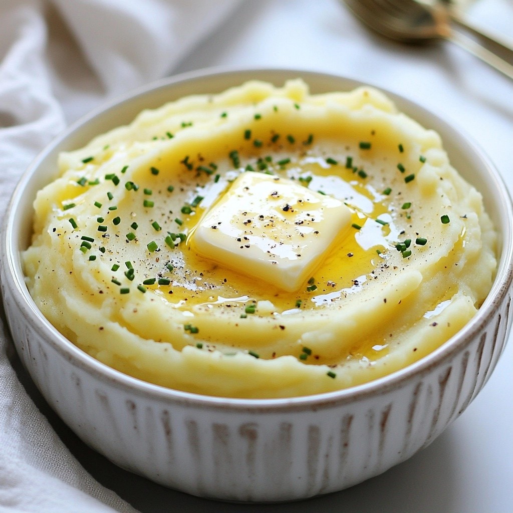 Silky Mashed Potato with Garlic and Chives Delight