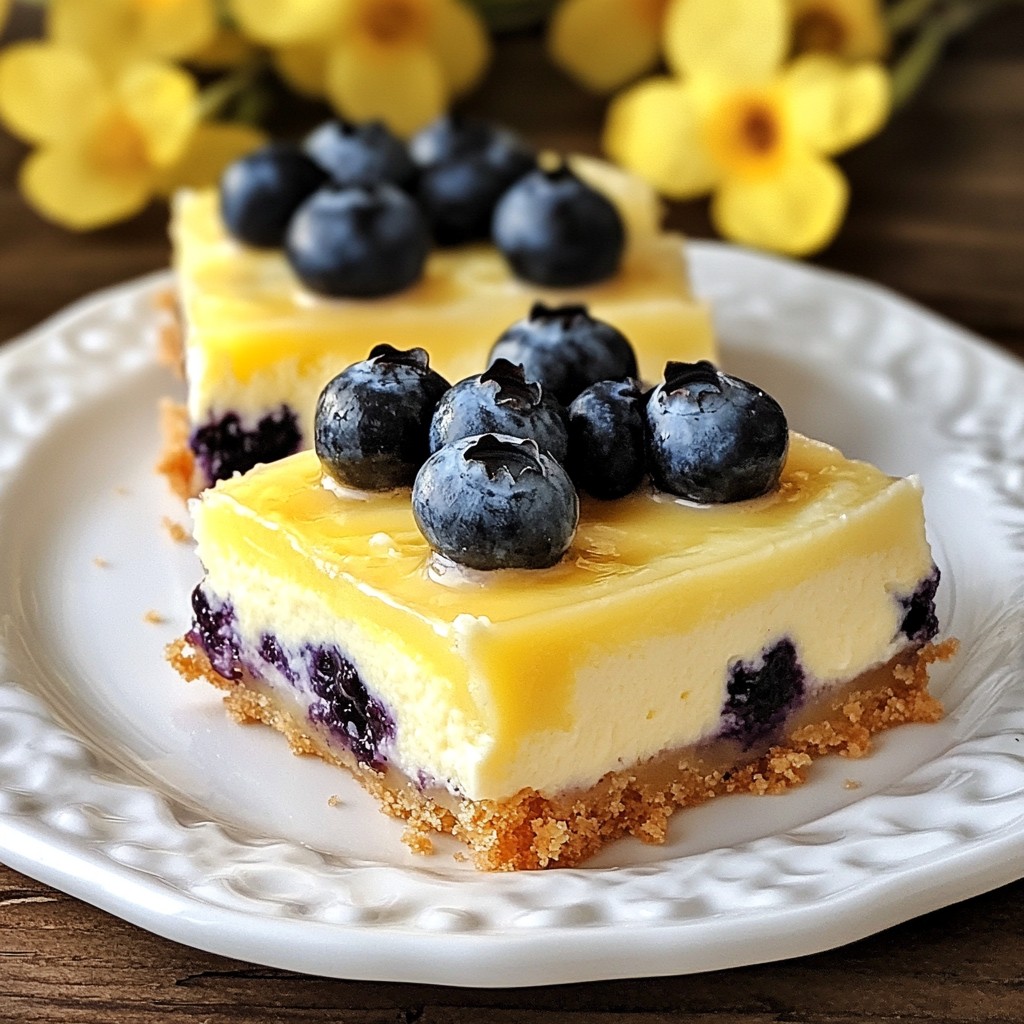 Lemon Blueberry Cheesecake Bars Delightful Dessert Treat