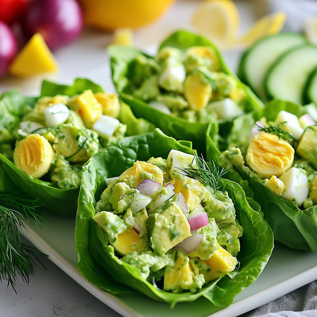 Avocado Egg Salad Lettuce Wraps Fresh and Tasty Meal