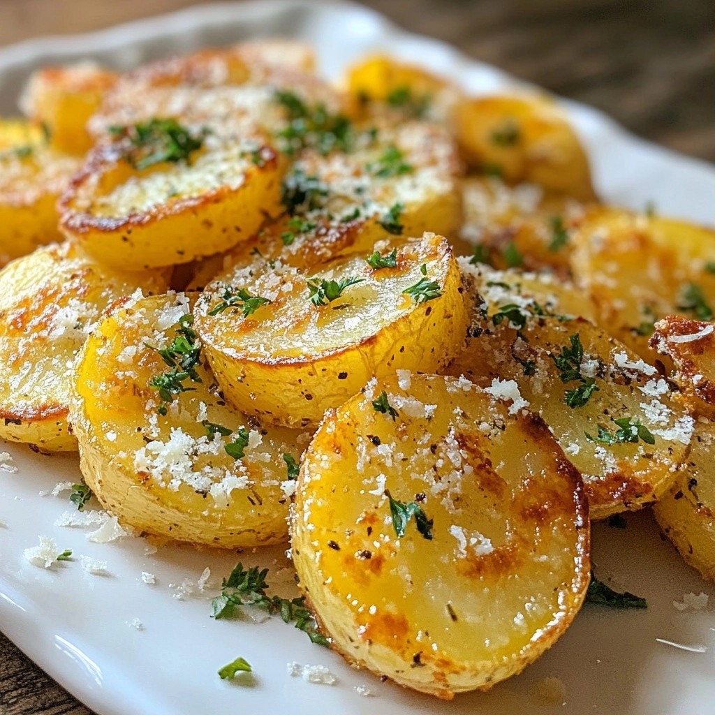 Garlic Parmesan Crispy Potato Discs Savory Snack Idea