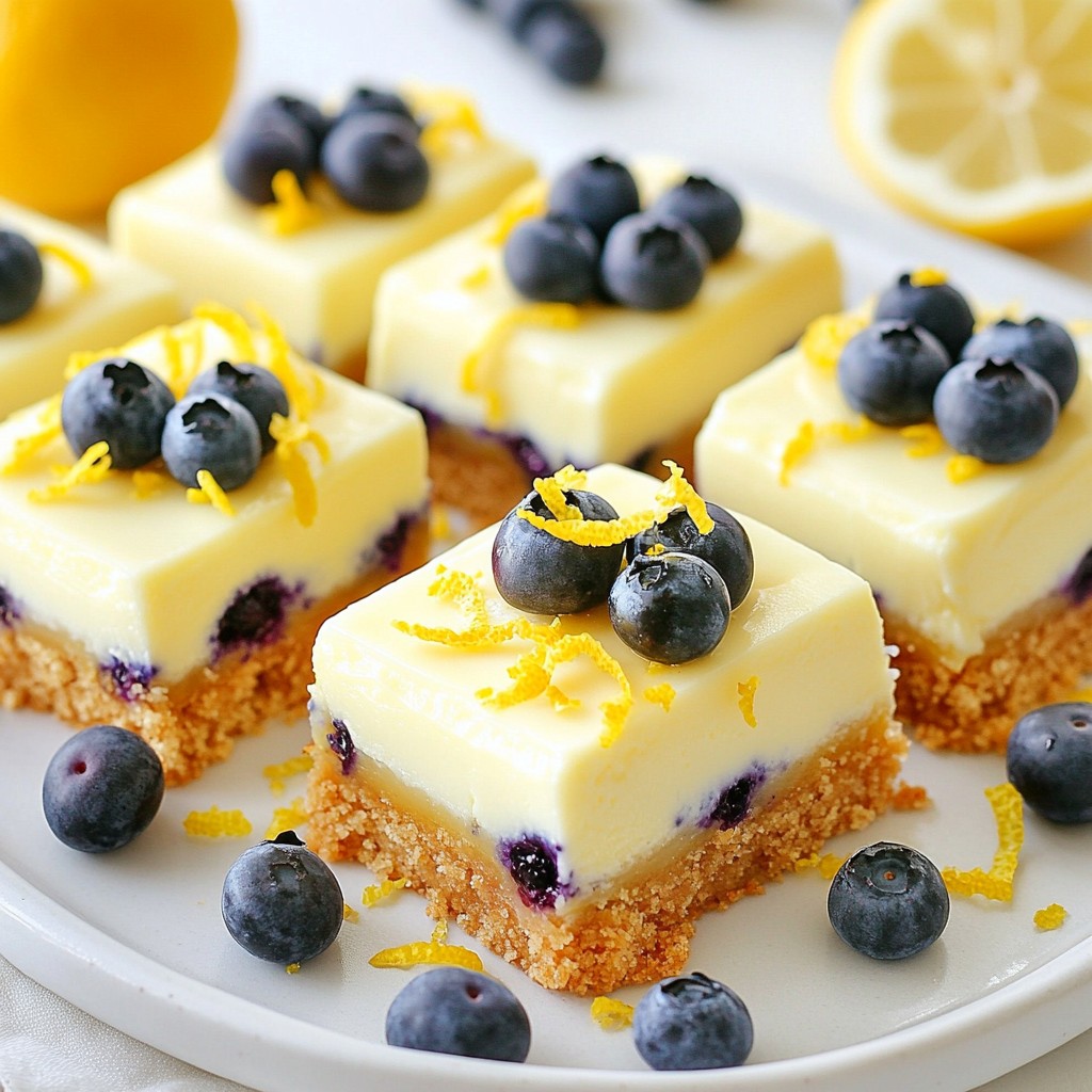 Lemon Blueberry Cheesecake Bars Tasty Fresh Treat
