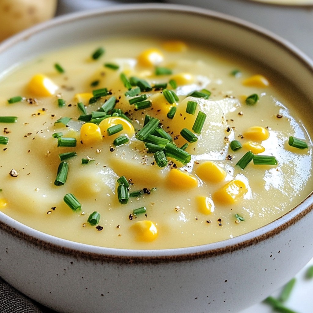 Creamy Potato Soup with Sweet Corn Delight