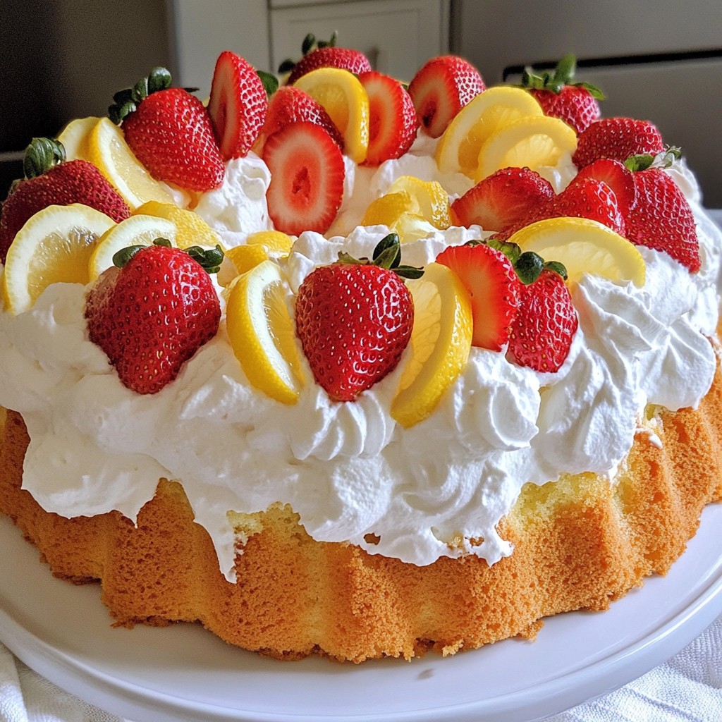 Strawberry Angel Food Cake Delightful and Light Dessert