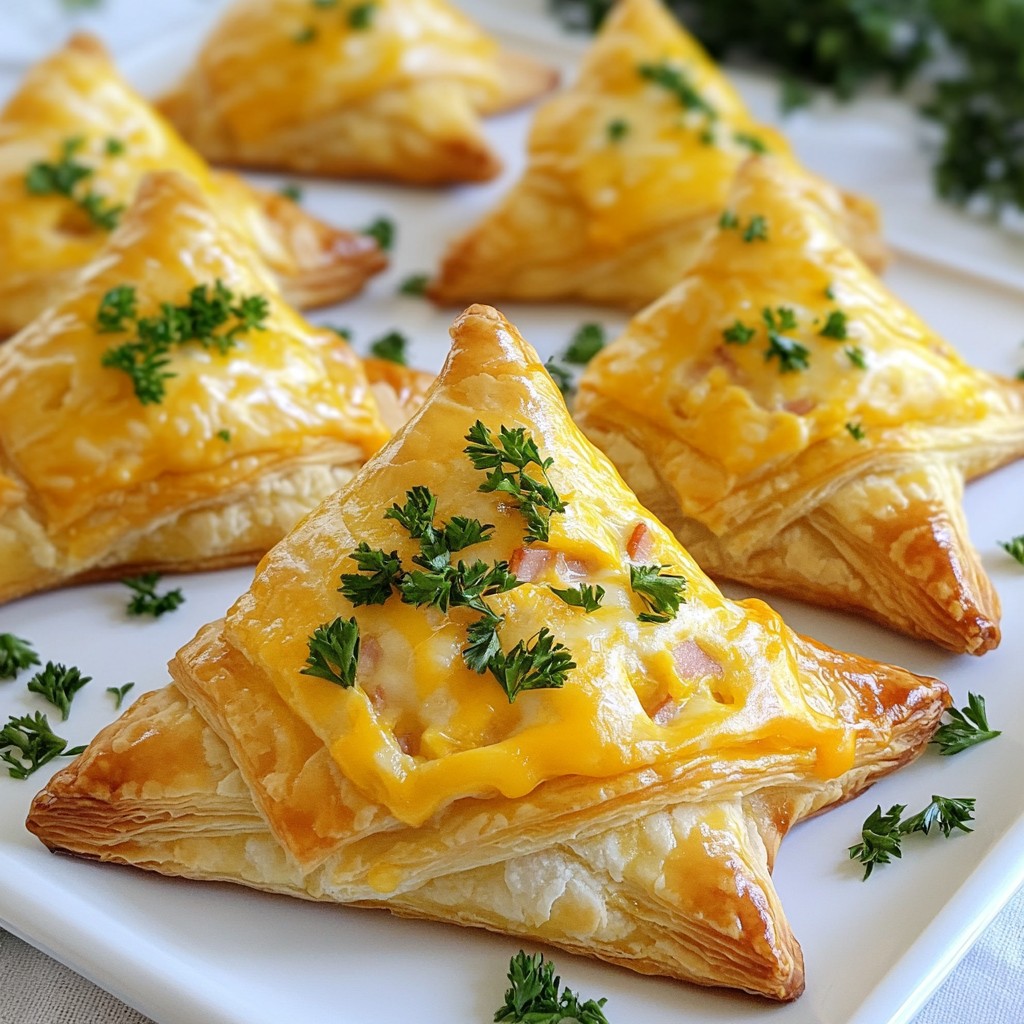 Cheddar Ham Puff Pastry Trees Simple and Tasty Snack