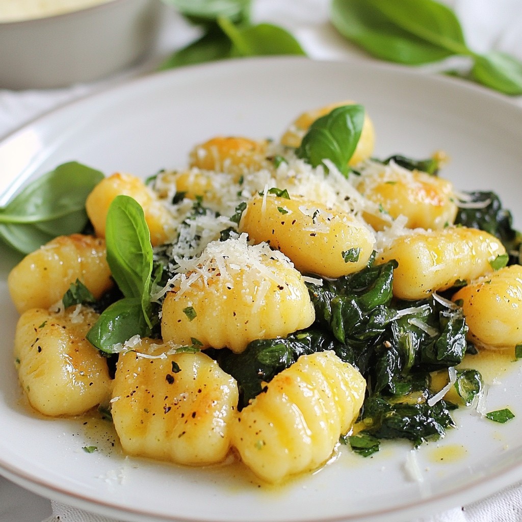 Herb Infused Potato Gnocchi with Spinach Delight