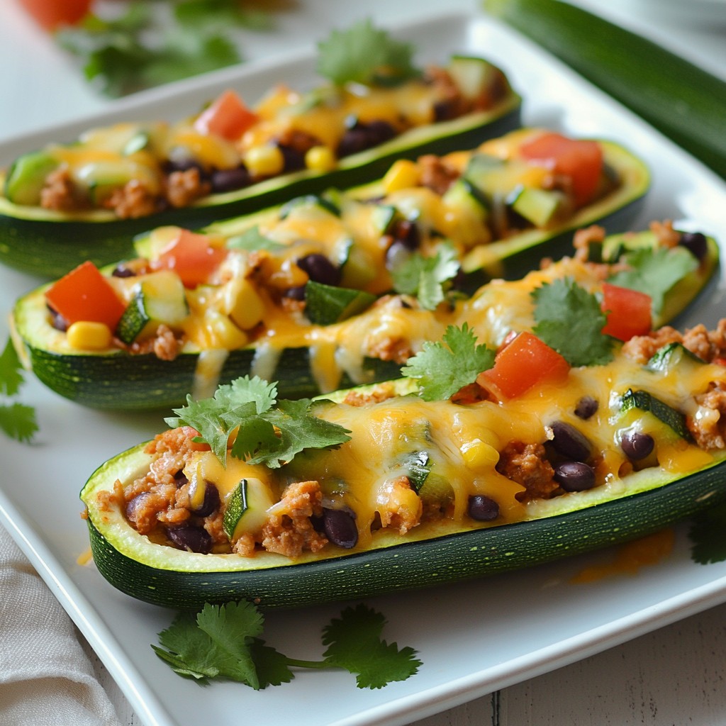 Taco Stuffed Zucchini Boats Flavorful and Healthy Meal