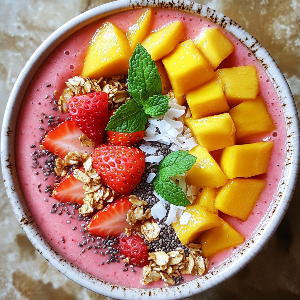Strawberry Mango Smoothie Bowl Fresh and Tasty Treat
