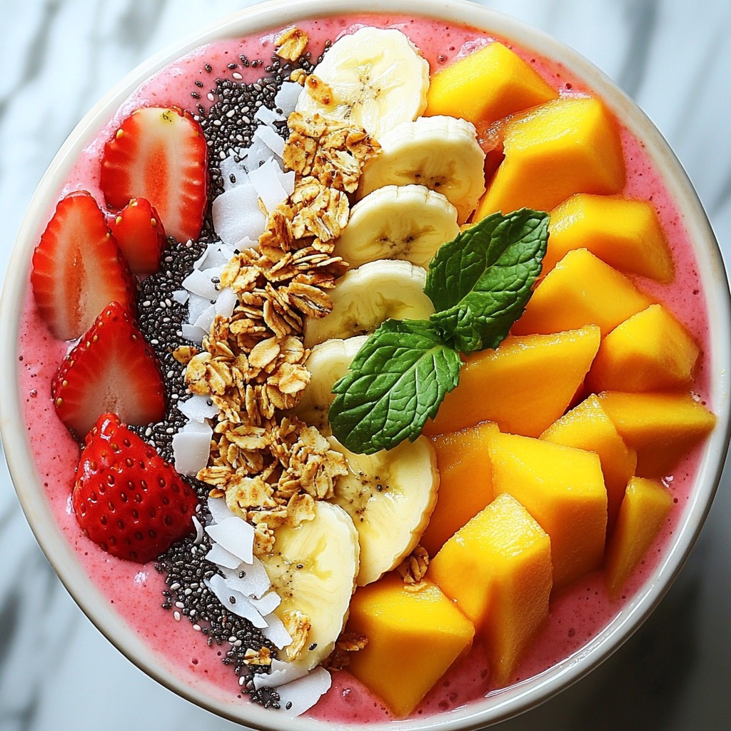 Strawberry Mango Smoothie Bowl Fresh and Healthy Recipe