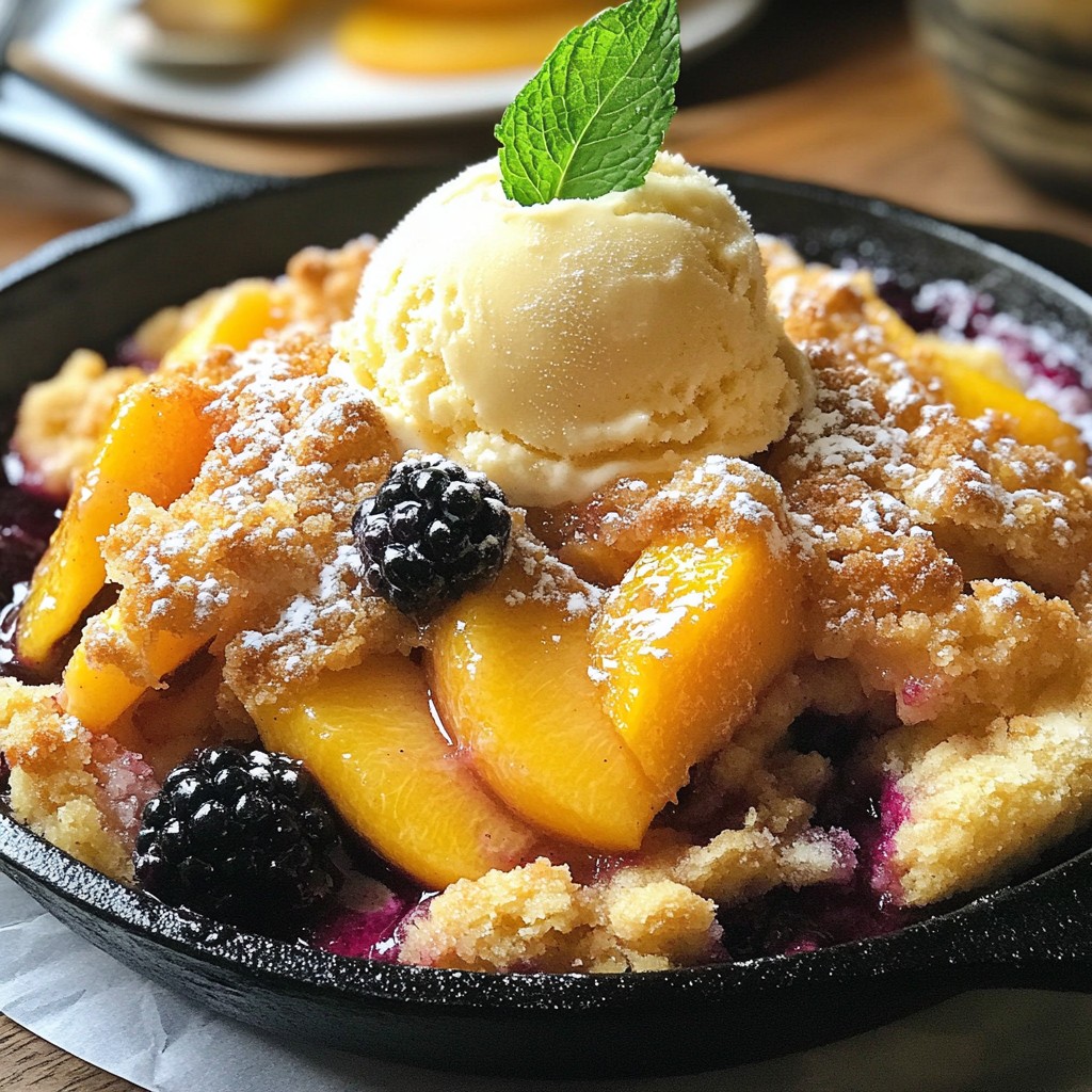 Blackberry Peach Cobbler Skillet Delightful Dessert