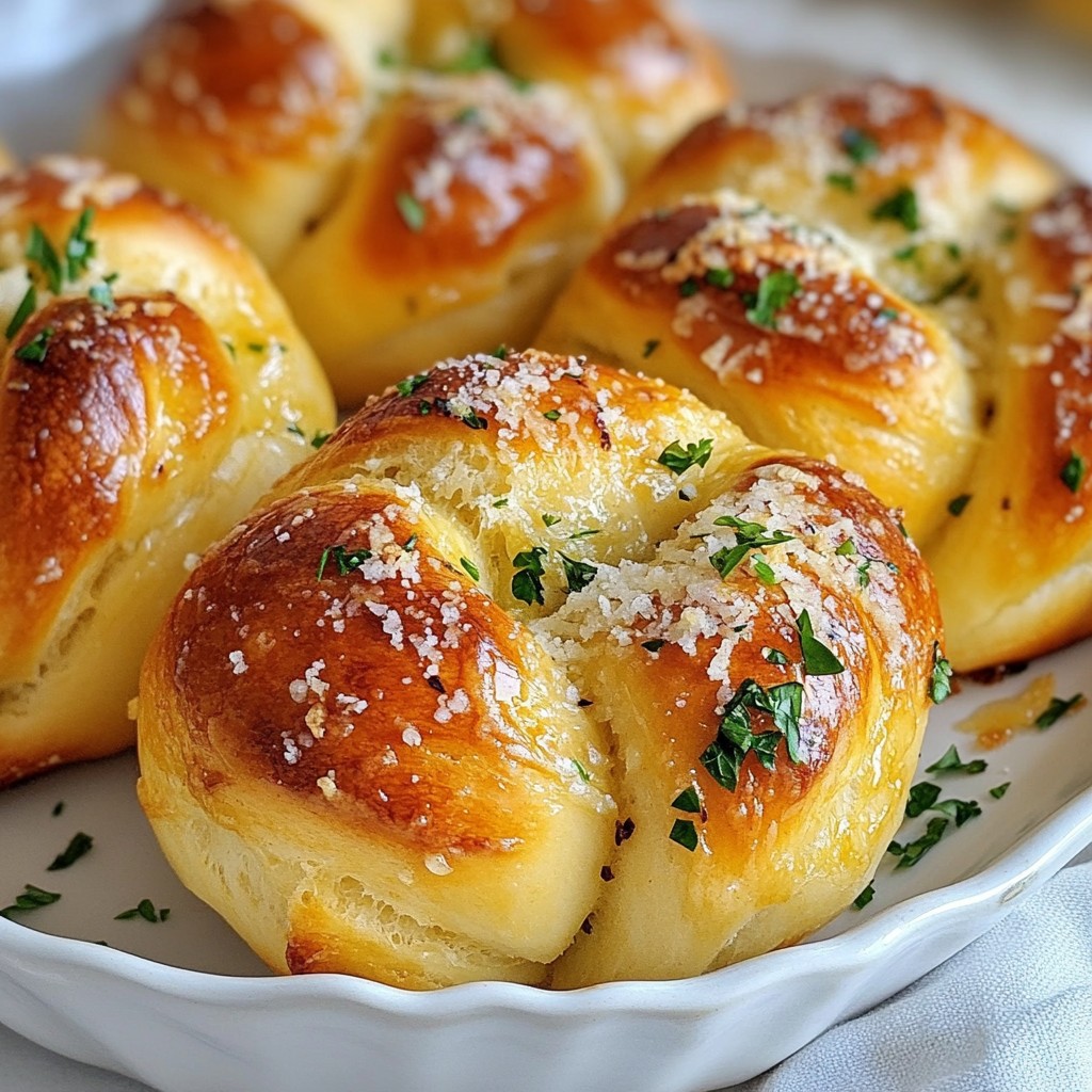 Garlic Parmesan Knotted Rolls Simple and Tasty Treat