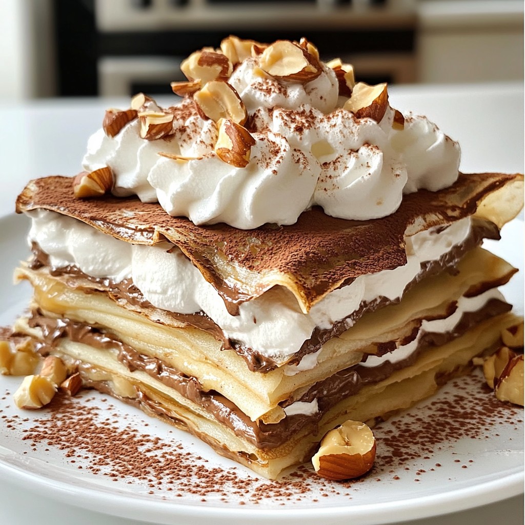 Chocolate Hazelnut Crepe Cake Simple Delightful Recipe