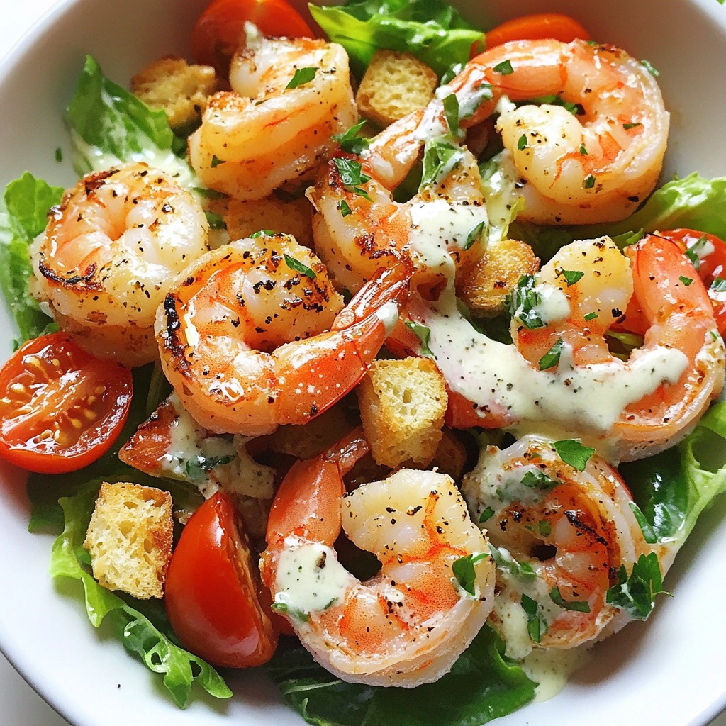 Garlic Shrimp Caesar Salad Flavorful and Filling Dish