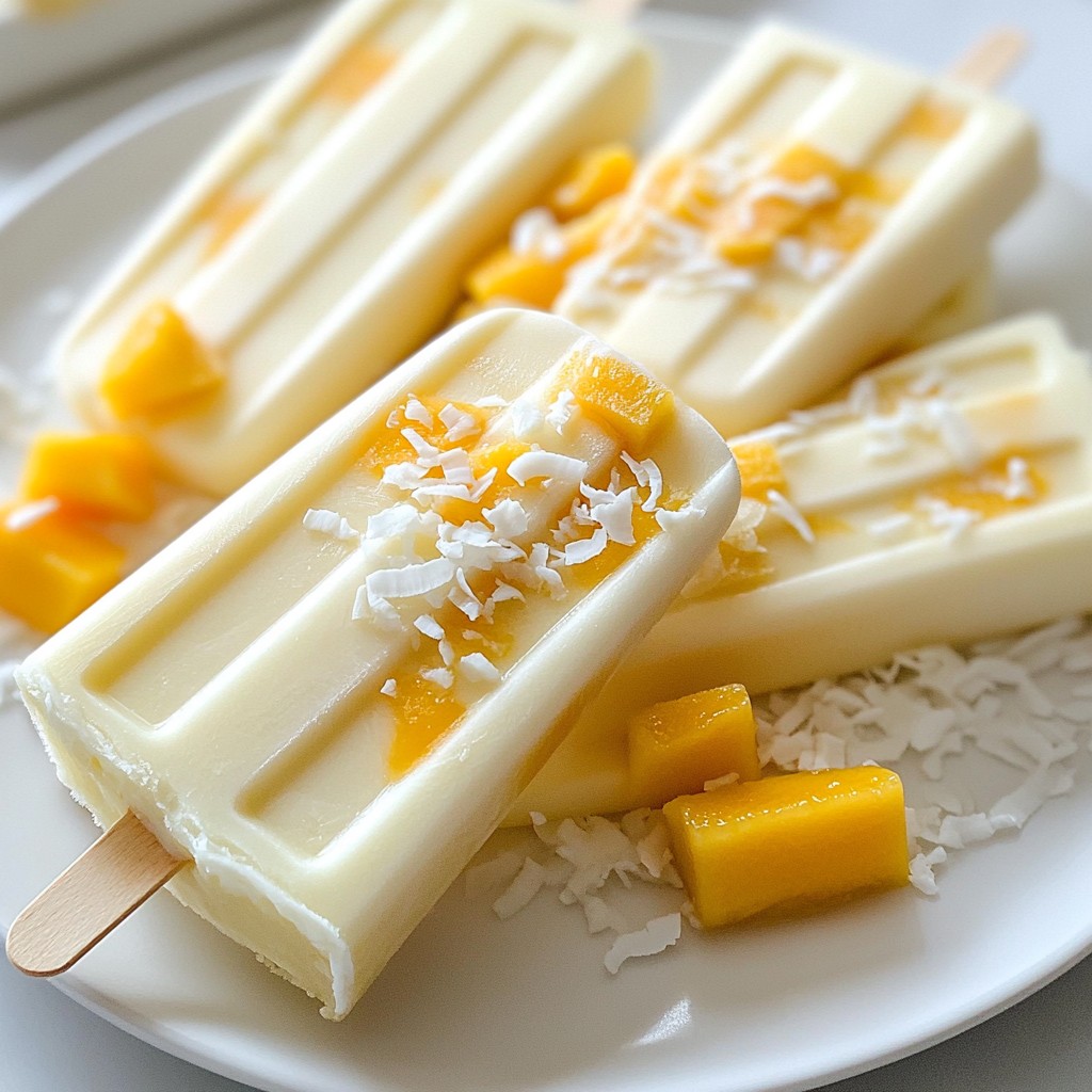 Tropical Mango Coconut Popsicles Fresh and Delicious Treat