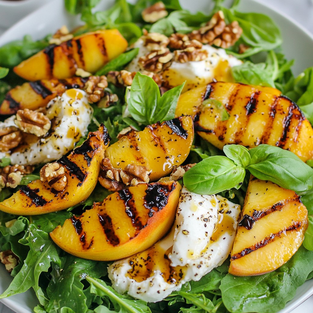 Grilled Peach Burrata Salad Refreshing Summer Delight