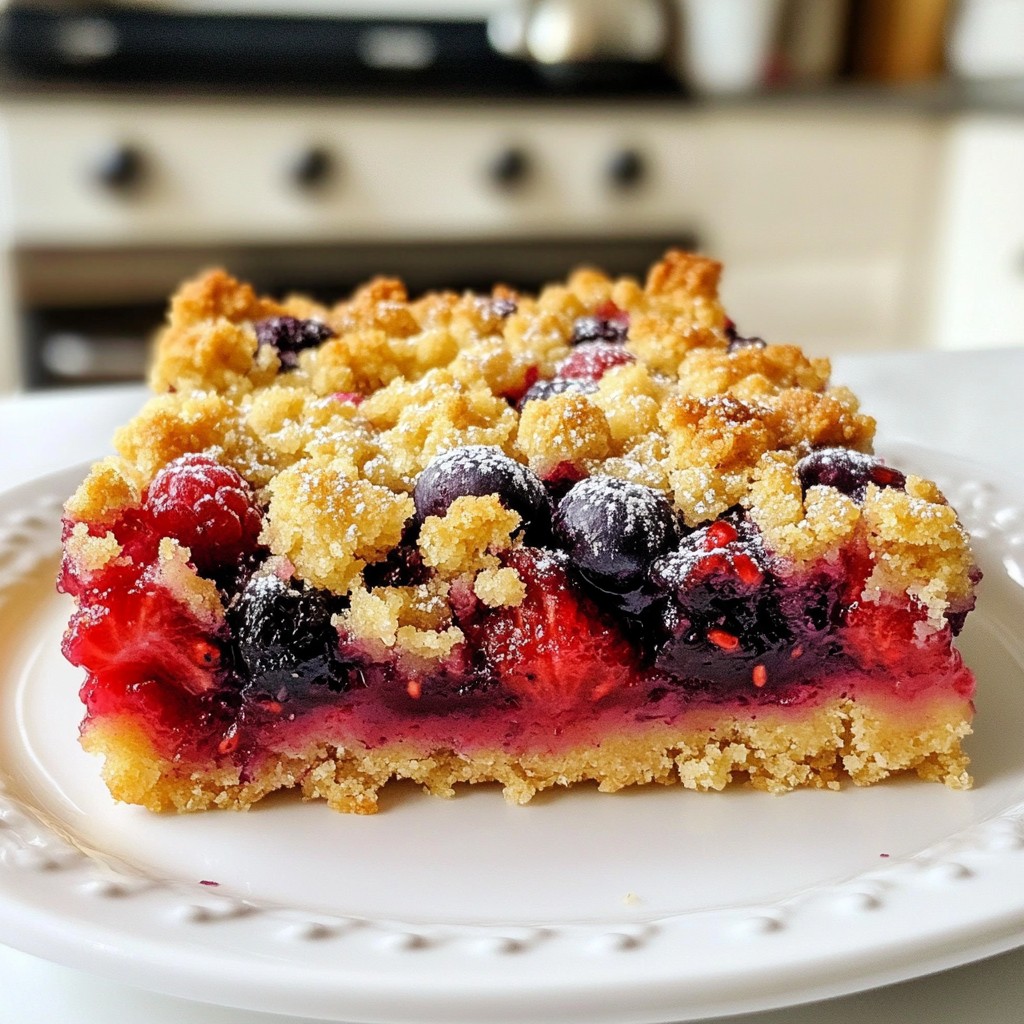 Triple Berry Crumble Bars Easy and Tasty Dessert