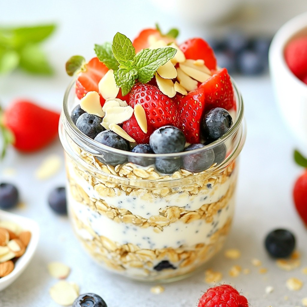 Berry Almond Overnight Oats Quick and Easy Recipe